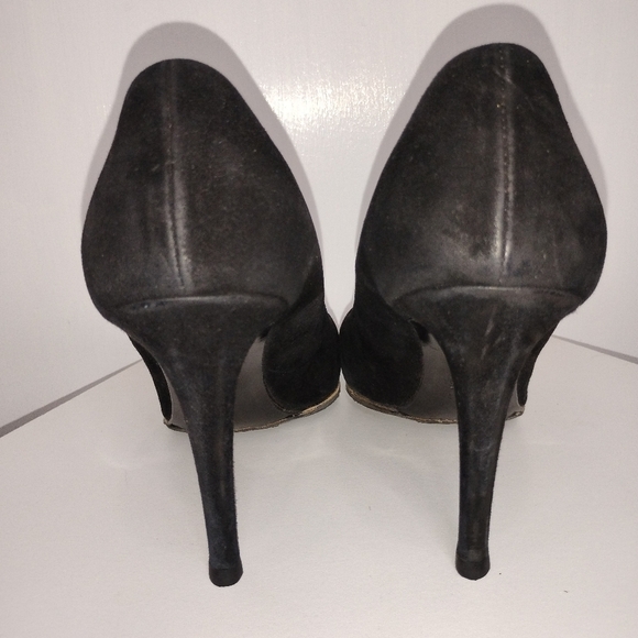 RALPH LAUREN PURPLE LABEL BLACK SUEDE HEELS - Picture 6 of 8